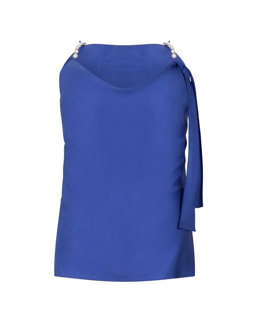Alberta Ferretti Blue Draped Blouse