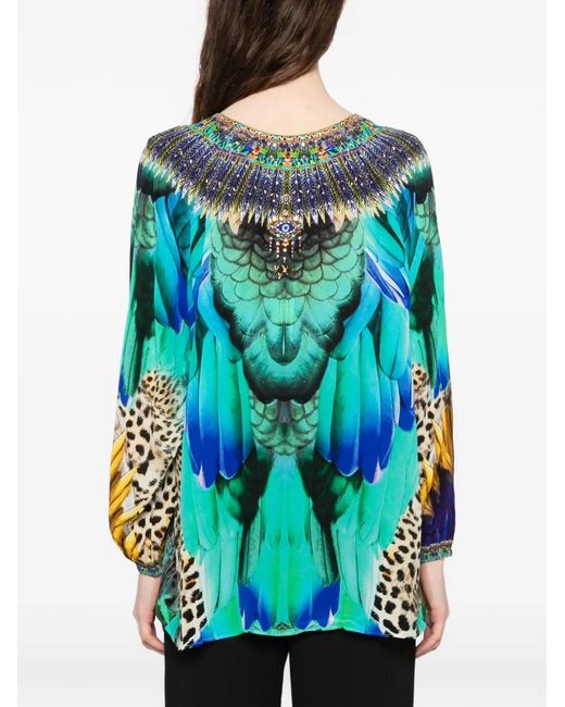 Camilla Blue Graphic-Print Blouse