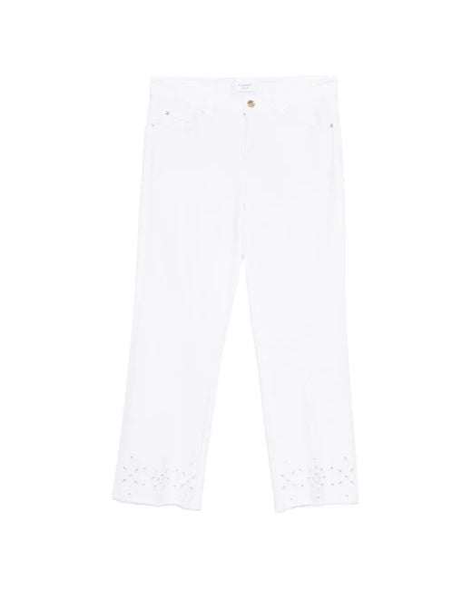 Cambio White Francesca Broderie Anglaise Trousers