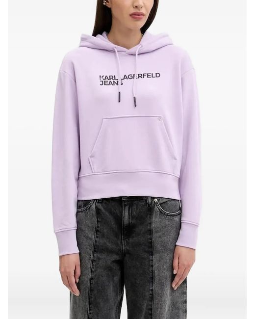 Sudadera con capucha y logo Karl Lagerfeld de color Purple