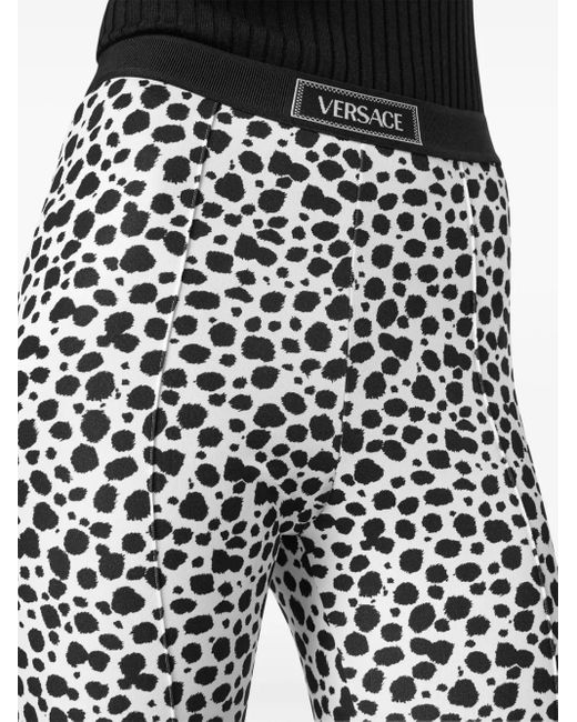 Versace Stirrup Legging Met Dalmation-Print in het Gray