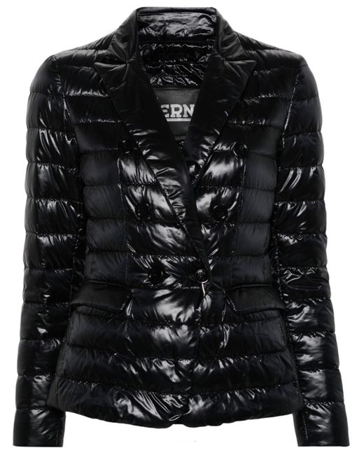 Herno Black Double-breasted Puffer Jacket