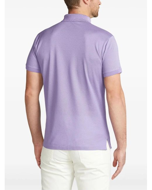 Ralph Lauren Purple Slim-Cut Piqué Polo Shirt for men