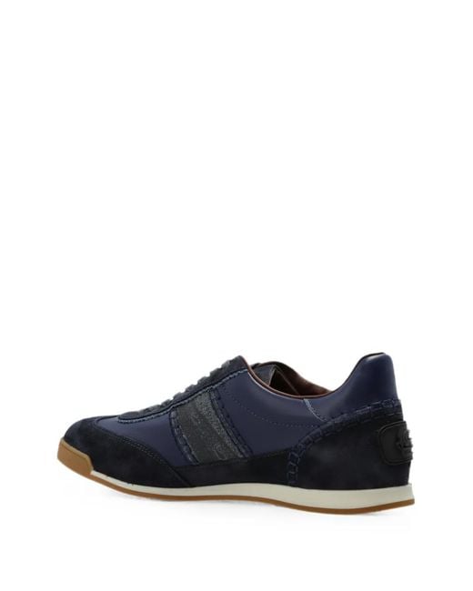 Etro Blue Baskets En Cuir À Empiècements for men