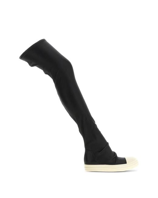 Rick Owens Black High Stocking Sneaks Over-The-Knee Boots