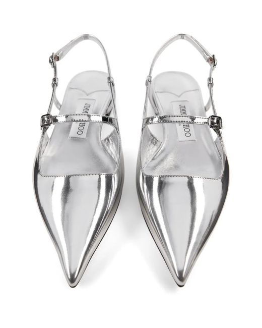 Jimmy Choo White Didi Leather Ballet Flats Shoes