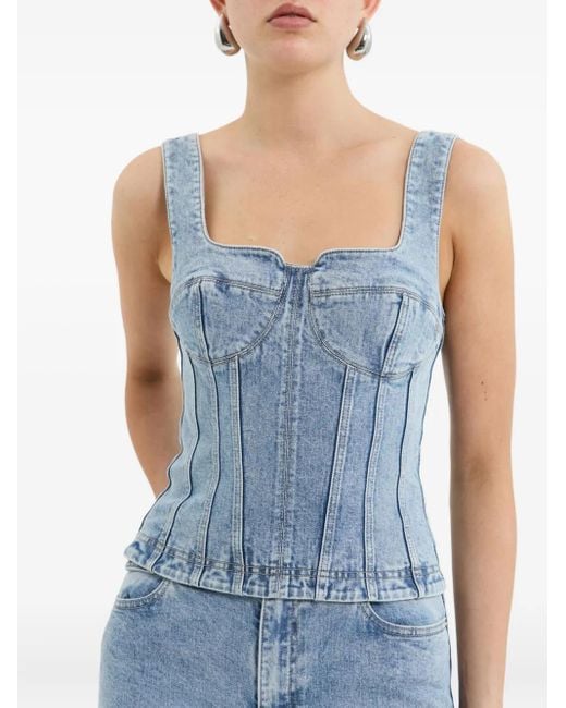 Rebecca Vallance Blue Denim Corset Top