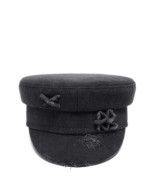 Ruslan Baginskiy Black Casquette En Jean Baker Boy À Effet Usé