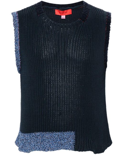 Eckhaus Latta Blue Cinder Ribbed-knit Vest