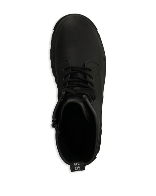 Guess Black Logo-Print Boots for men