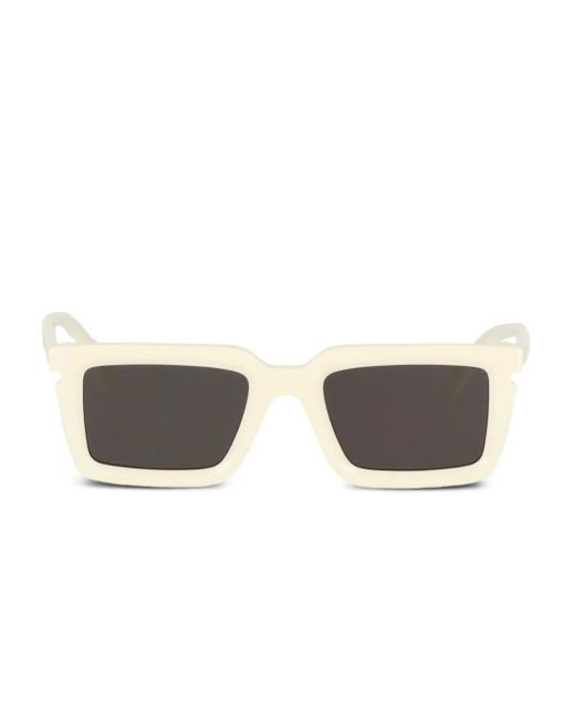 Off-White c/o Virgil Abloh White Sonnenbrille Mit Eckigem Gestell