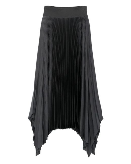 JOSEPH Women's Black Pleated Asymmetric-Hem Midi Skirt