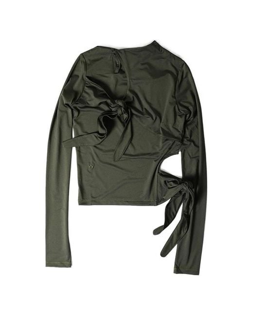 OPEN YY Green Knot-Detail Top