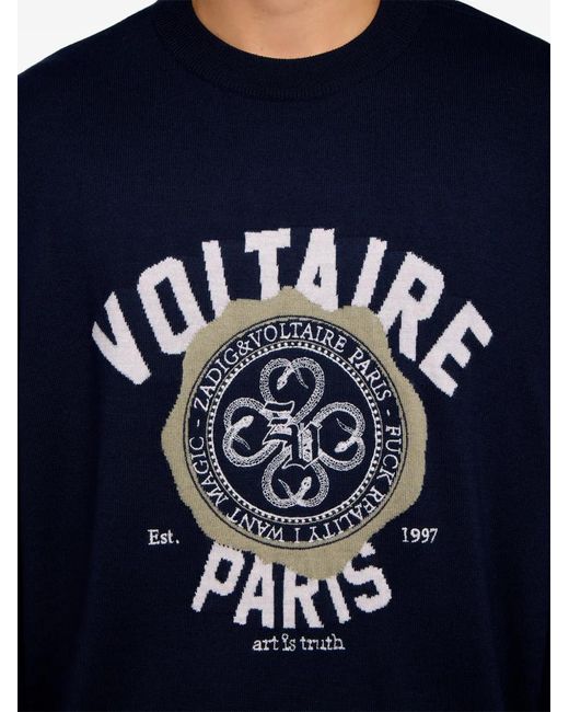 Zadig & Voltaire Blue Swonny Wool Sweater for men