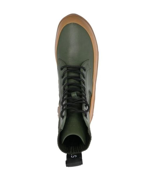 Stella McCartney Green Trace Lace-Up Ankle Boots