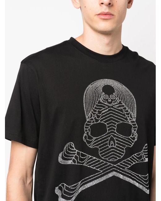Philipp Plein Black Glass Skull T-Shirt for men