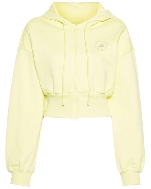 Adidas By Stella McCartney Yellow Raised-logo Zipped Hoodie