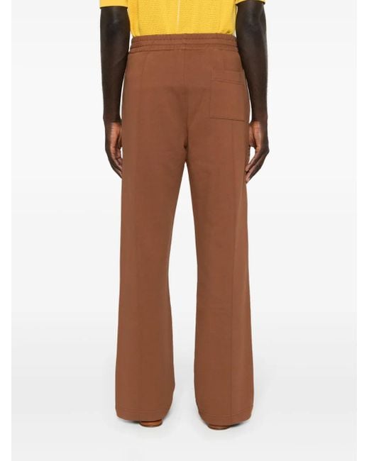 Casablanca Brown Logo-Patch Organic Cotton Track Pants for men