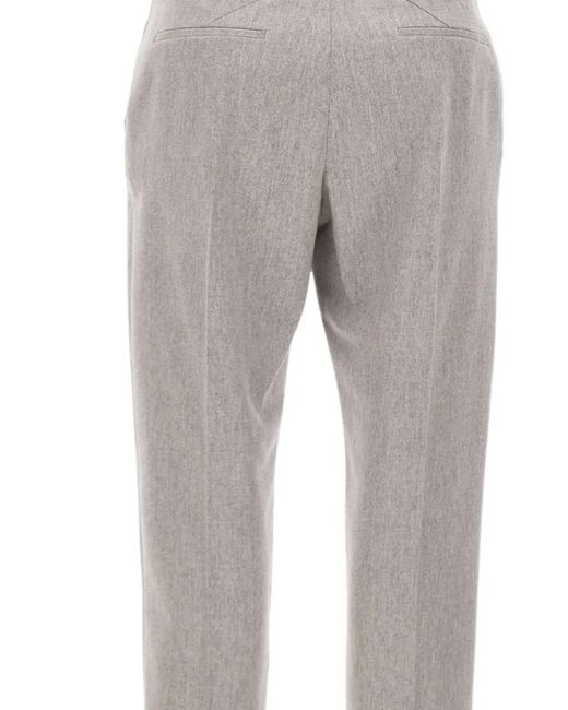 Eleventy Gray Pressed-Crease Trousers