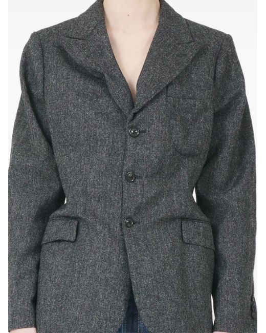 Maison Margiela Black Three-Button Tweed Jacket