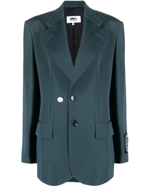 MM6 by Maison Margiela Green Single-Breasted Blazer