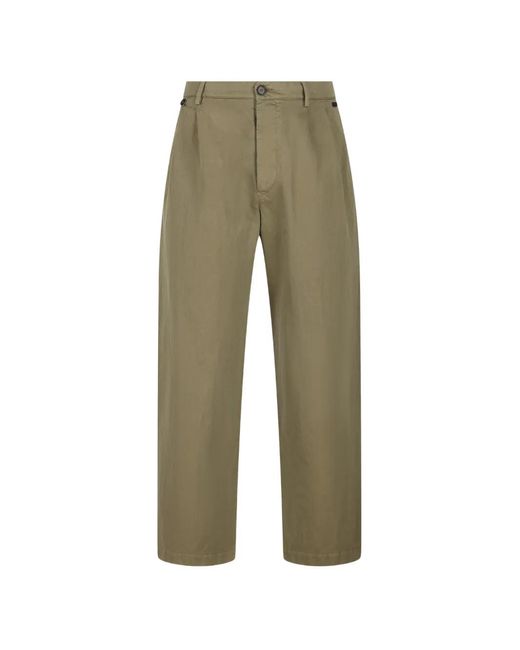 Massimo Osti Studio Green Pleated Logo Trousers for men