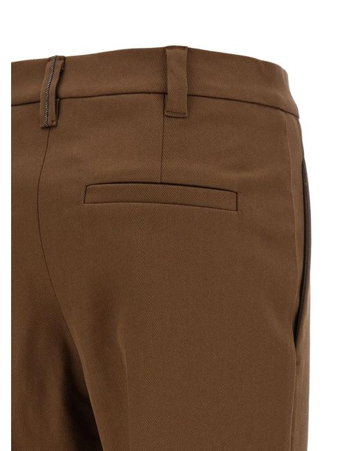 Brunello Cucinelli Brown Monile Tailored Trousers