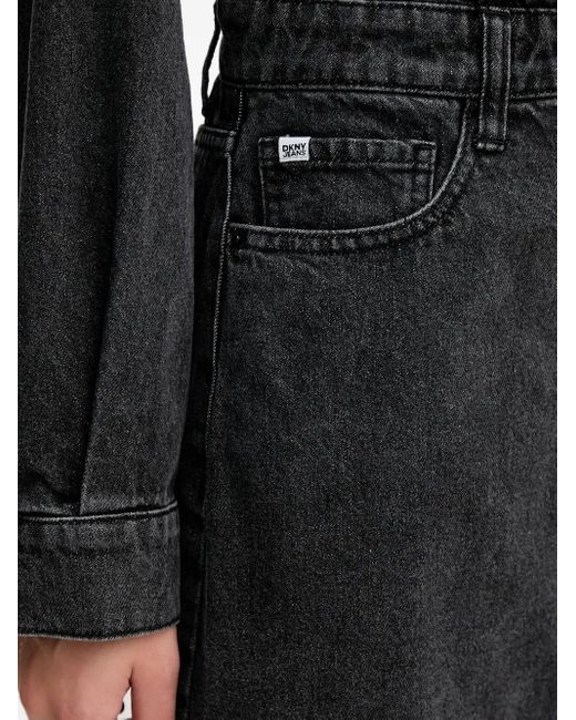 DKNY Black Denim Mini Shirt Dress