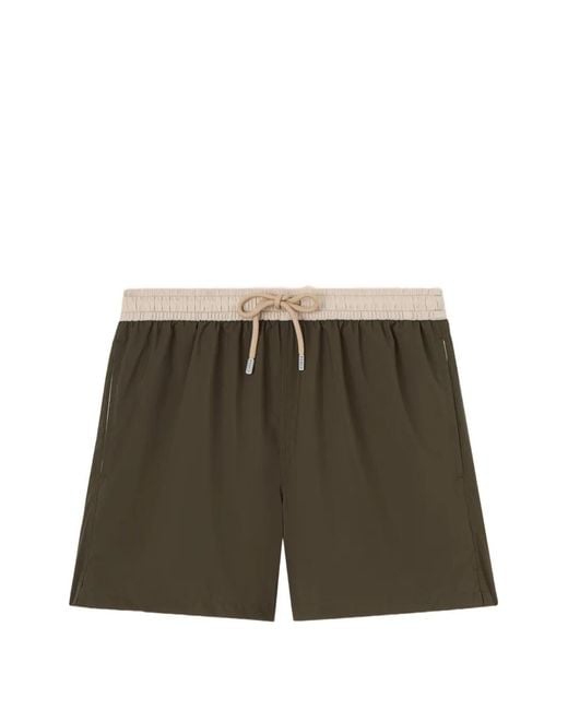 Fedeli Green Tahiti Airstop Drawstring Swim Shorts for men