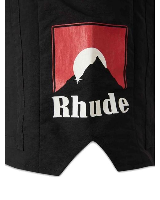 Rhude Black Short Moonlight À Lien De Resserrage for men