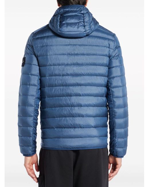 Stone Island Blue Loom Woven Chambers Padded Jacket for men