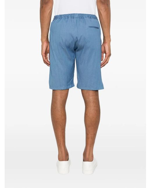 Kiton Blue Drawstring Shorts for men