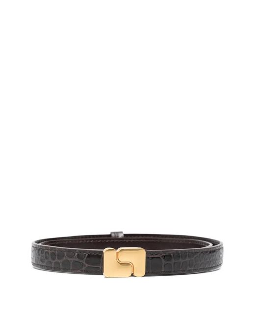 Soeur White Mini Ninon Croc-Effect Belt