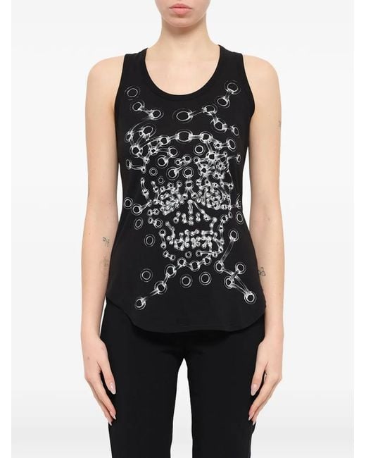 McQueen Black Débardeur À Imprimé Œillets Et Dos Nageur