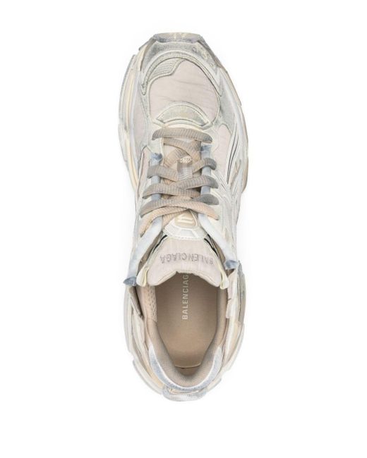 Balenciaga White Runner Distressed Sneakers for men
