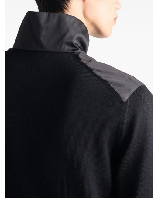 Prada Black Wool Half-Zipper Sweater for men