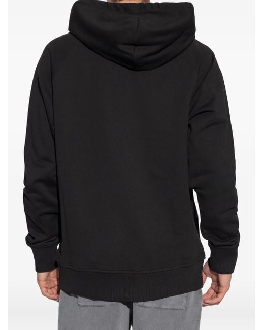 Versace Jeans Couture Black Logo-Patch Hoodie for men