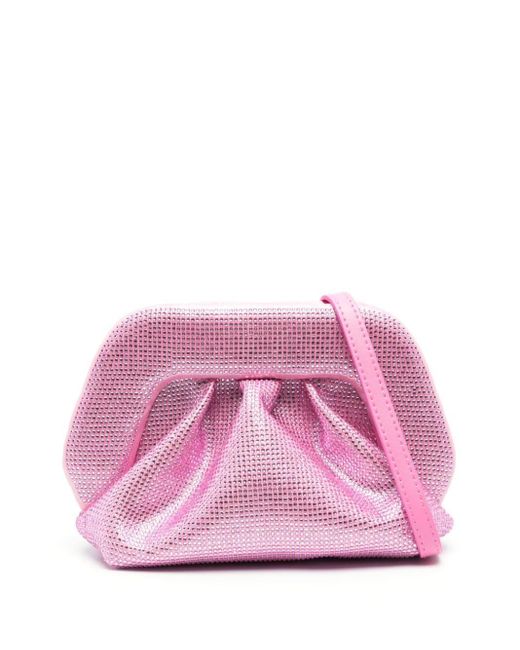 THEMOIRÈ Pink Gea Rhinestone-embellished Clutch Bag