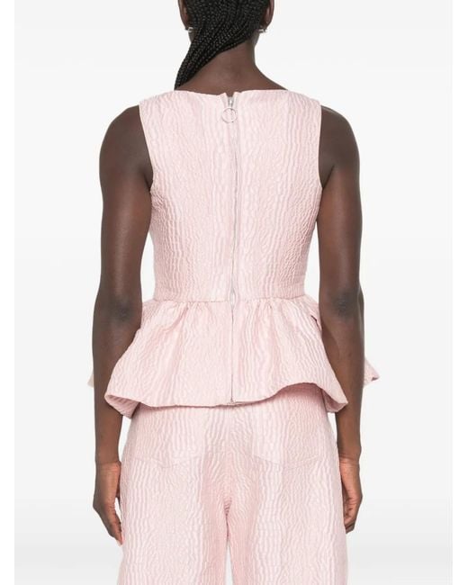 Marques'Almeida Pink Peplum-Hem Top