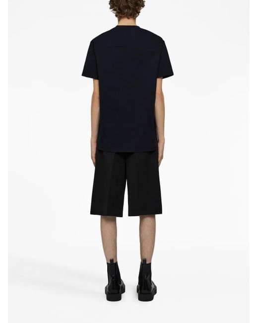 Jil Sander Blue Logo-Plaque Cotton T-Shirt for men