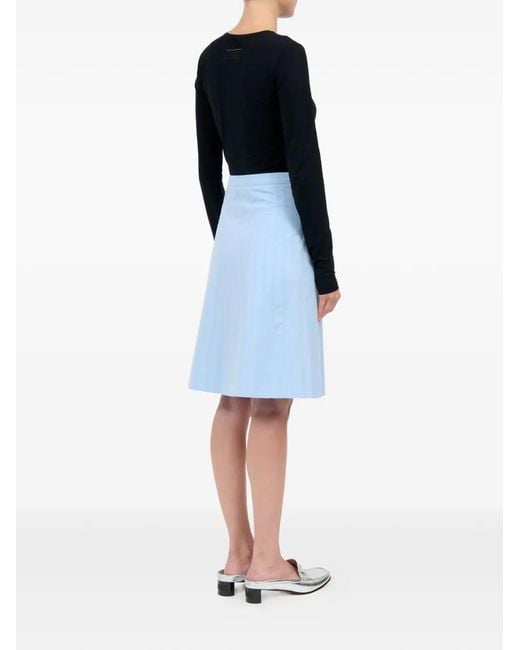 MM6 by Maison Margiela Blue Striped Mini Skirt