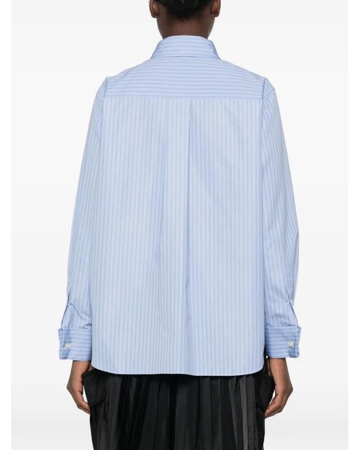 Sacai Blue Striped Layered Shirt