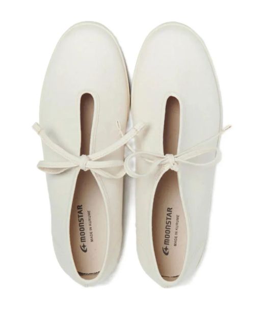 Moonstar White Little Prim Lace-Up Sneakers