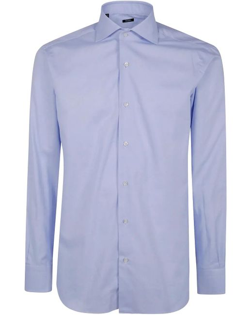 Camicia Celeste di Barba Napoli in Blue da Uomo