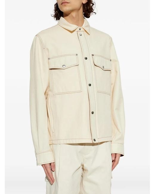 Moncler White Veste Watagua À Coutures Contrastantes for men