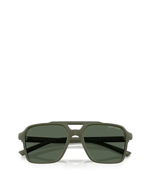 ARMANI EXCHANGE Green Double-Bridge Sunglasses for men