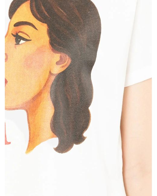 Melt White Graphic-Print Cropped T-Shirt