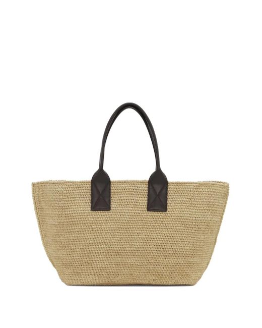 Ganni Black Shopper Raffia
