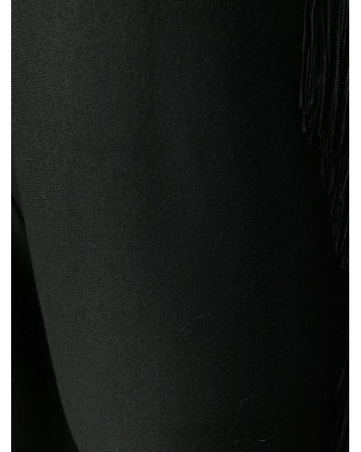 Philipp Plein Black Fringed Trim Track Pants