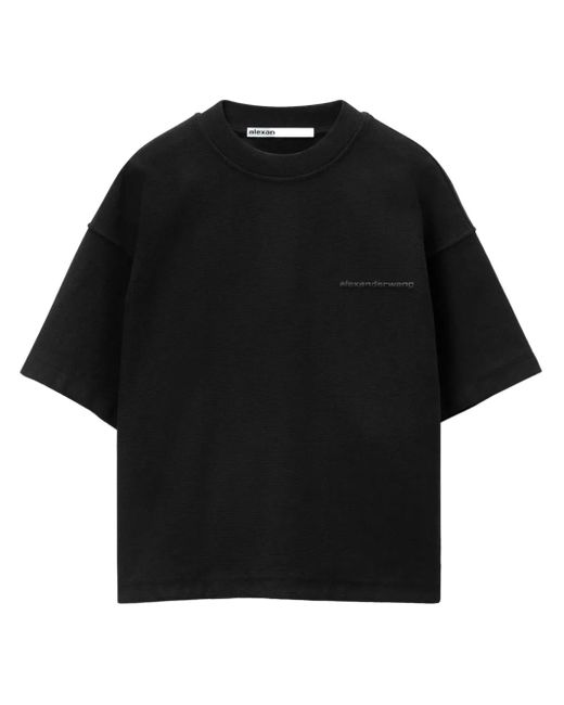 メンズ Alexander Wang パフロゴ オーバーサイズ Tシャツ Black
